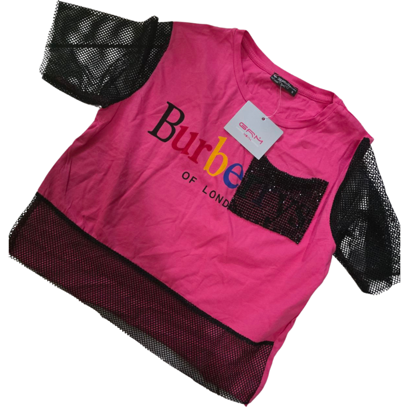 GFN pink crop majica sa mrežom – S